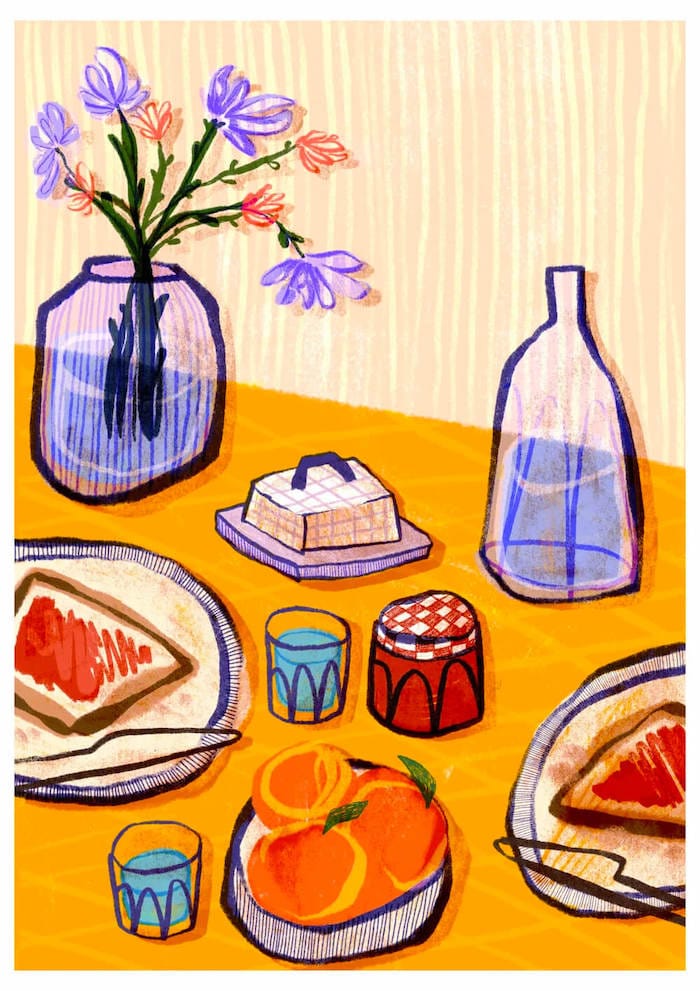 A5 Print 'Jam on Toast' A5 print homeware shops bristol gift shops bristol Jemima Ruby
