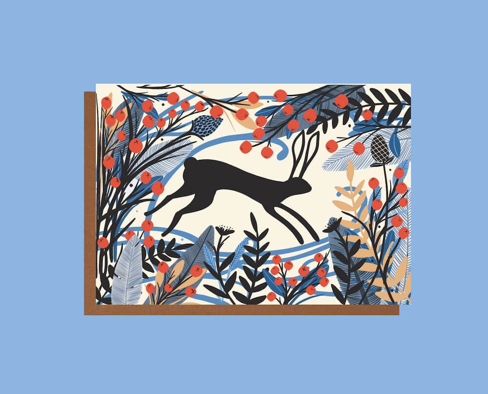 Christmas Card Woodland Hare Christmas Greetings Cards - Various Designs homeware shops bristol gift shops bristol Sophie Colette