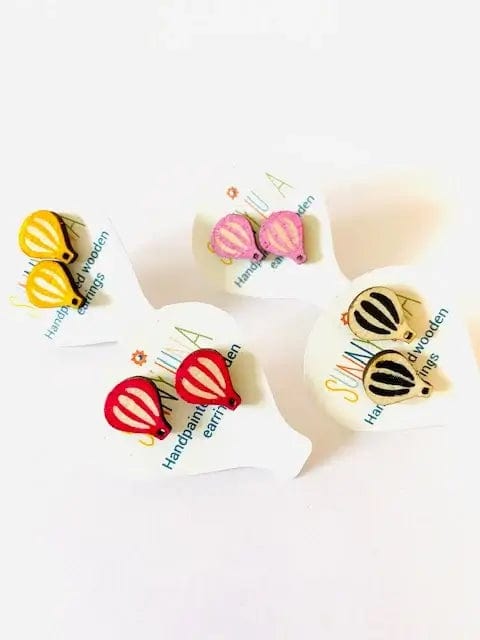Jewellery Wooden Balloon Studs (Various Colours) homeware shops bristol gift shops bristol Sunny Luna