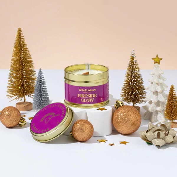 Christmas Candles Fireside Glow Christmas Candle Tins (Various Scents) homeware shops bristol gift shops bristol Tribal Unicorn