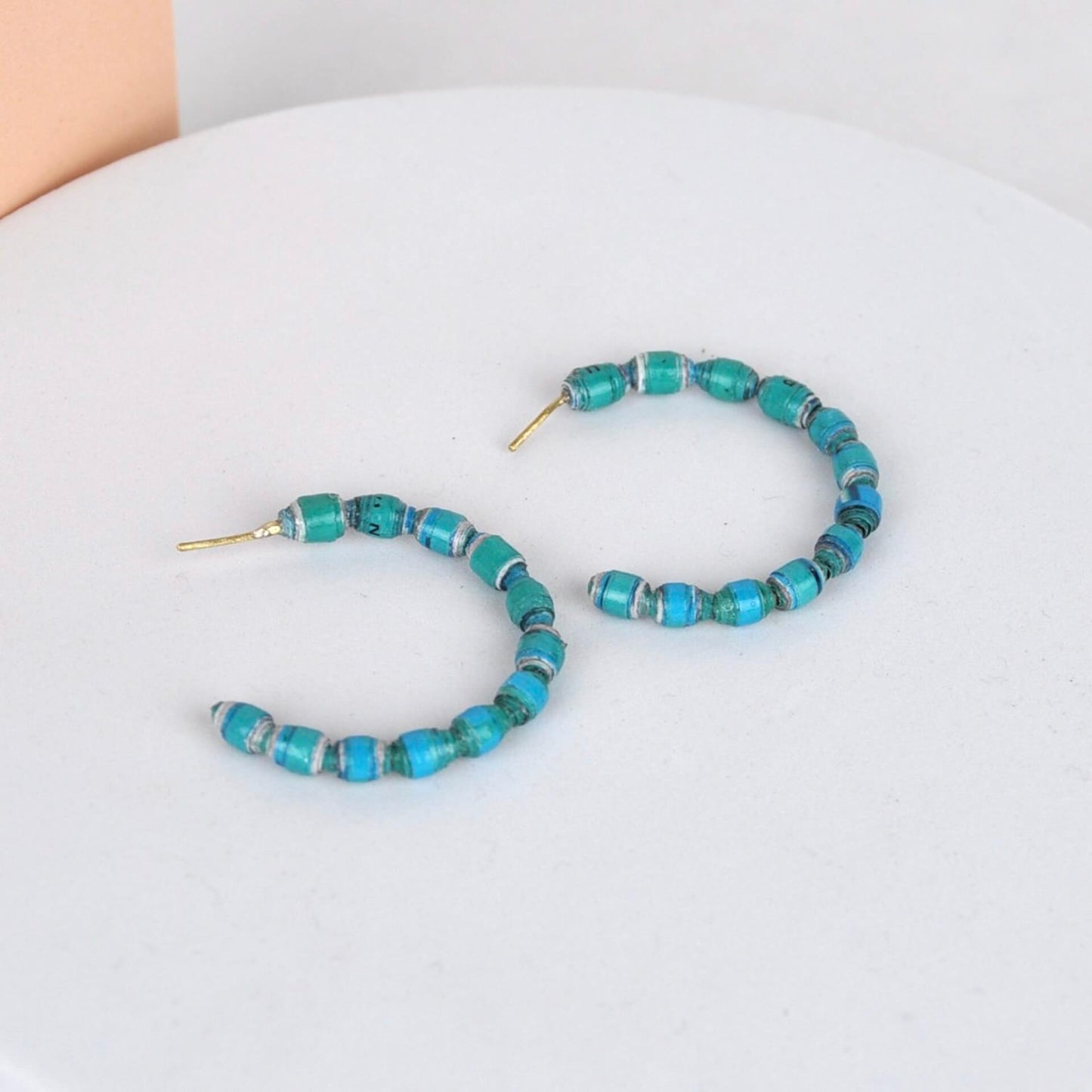 Earrings Blue Recycled Paper Sol Hoop Earrings (Various Colours) homeware shops bristol gift shops bristol Quazi Design