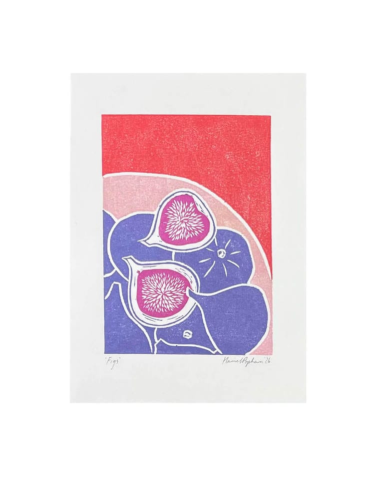 Figs Mini Print A5 Hand Printed Lino Print