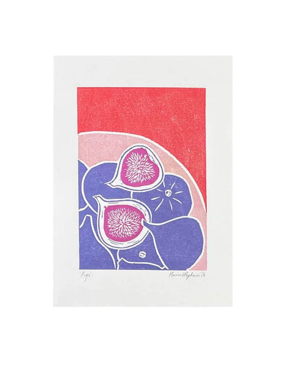 Figs Mini Print A5 Hand Printed Lino Print