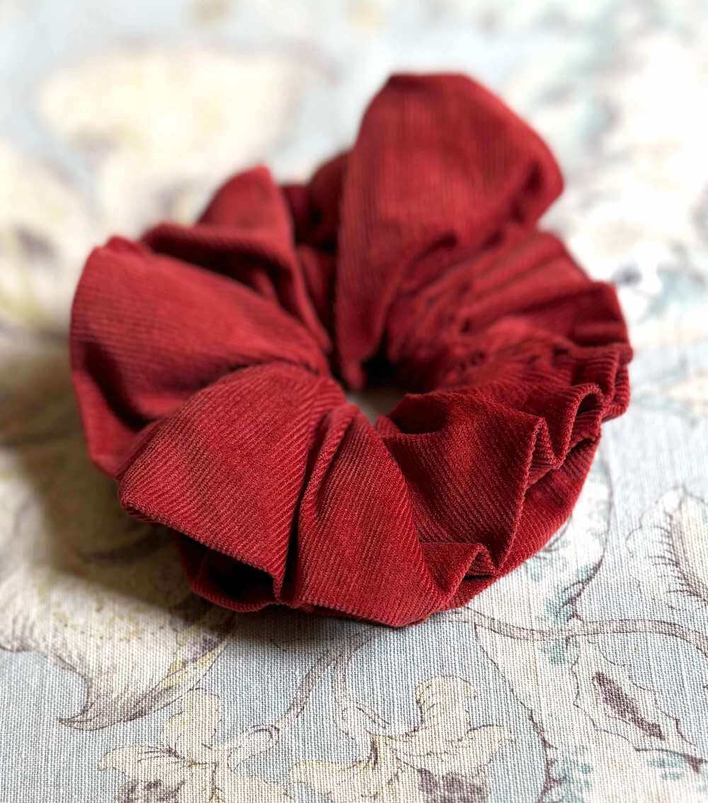 Corduroy Scrunchie Brick Corduroy Scrunchies homeware shops bristol gift shops bristol Able Mabel