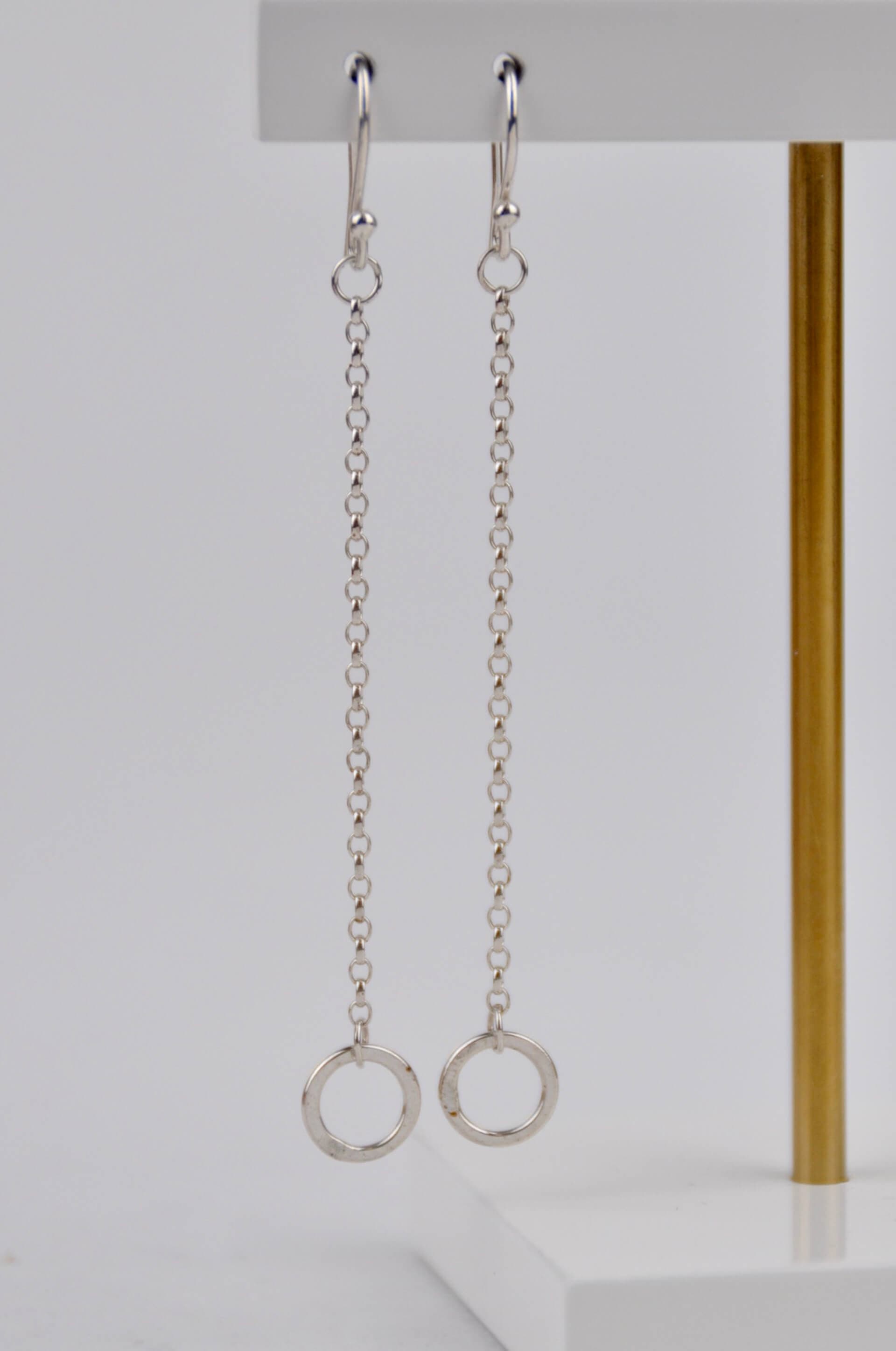 Earrings Chain (long) 'Knot' Dangle Earrings - Sterling Silver (various styles) homeware shops bristol gift shops bristol Amelia Stone Jewellery