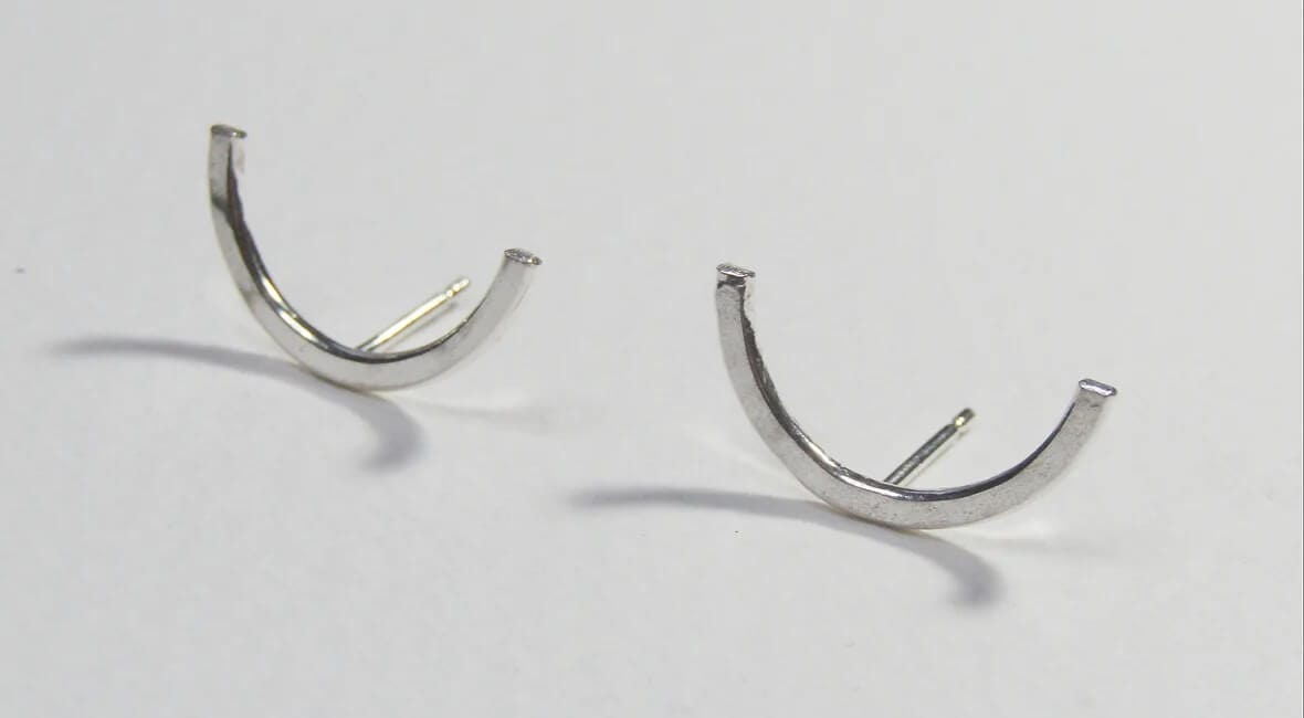 Earrings 'Half Moon' Stud Earrings - Sterling Silver homeware shops bristol gift shops bristol Amelia Stone Jewellery