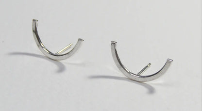 Earrings 'Half Moon' Stud Earrings - Sterling Silver homeware shops bristol gift shops bristol Amelia Stone Jewellery