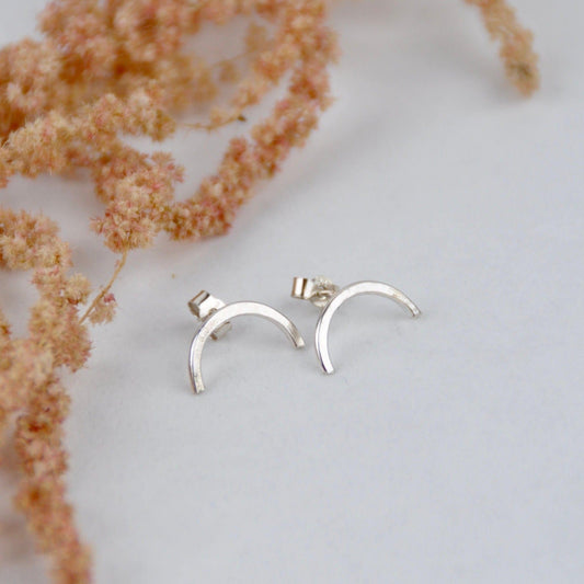 Earrings 'Half Moon' Stud Earrings - Sterling Silver homeware shops bristol gift shops bristol Amelia Stone Jewellery
