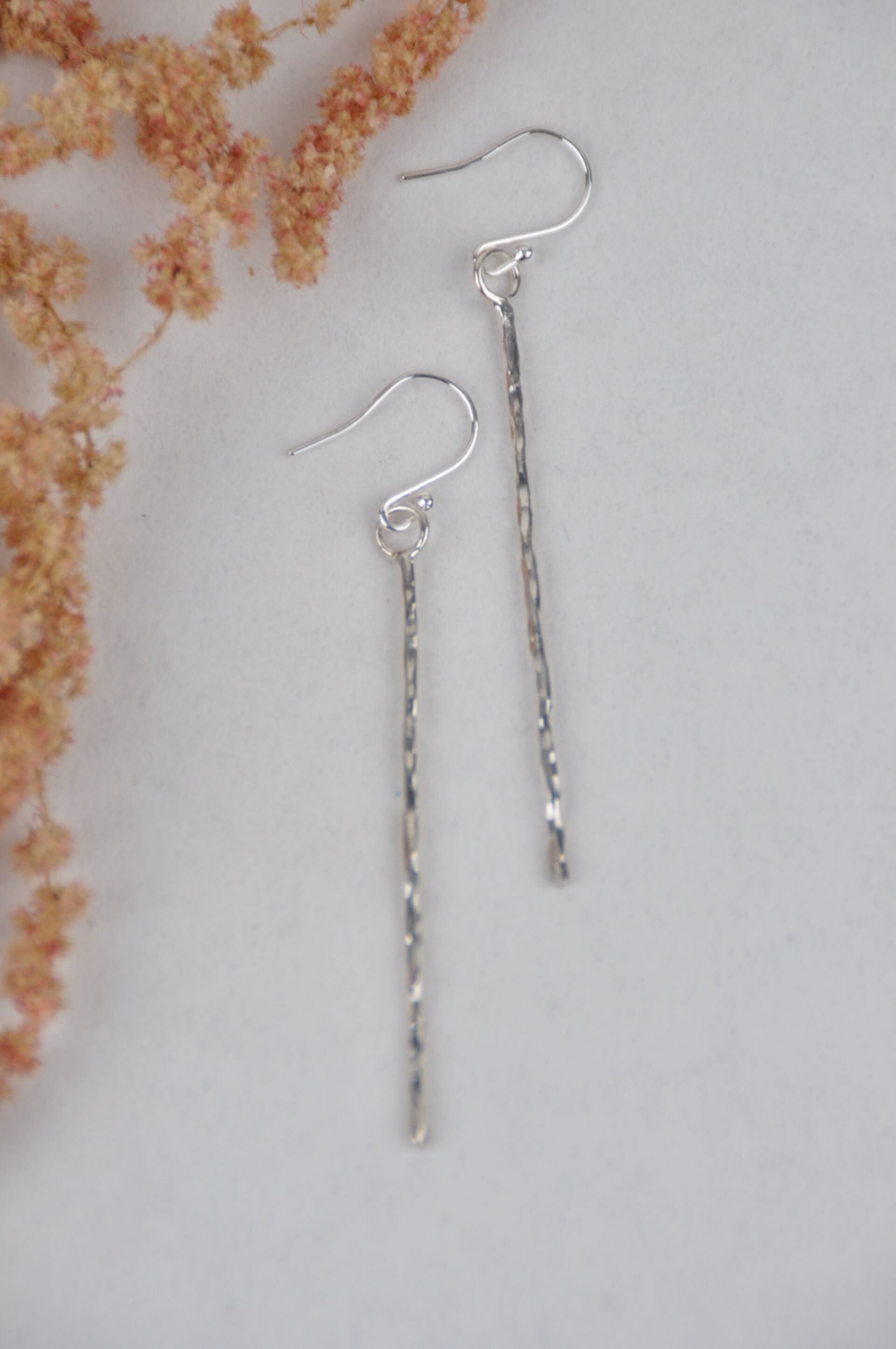 Earrings 'Hammered Strand' Earrings - Sterling Silver (three sizes) homeware shops bristol gift shops bristol Amelia Stone Jewellery