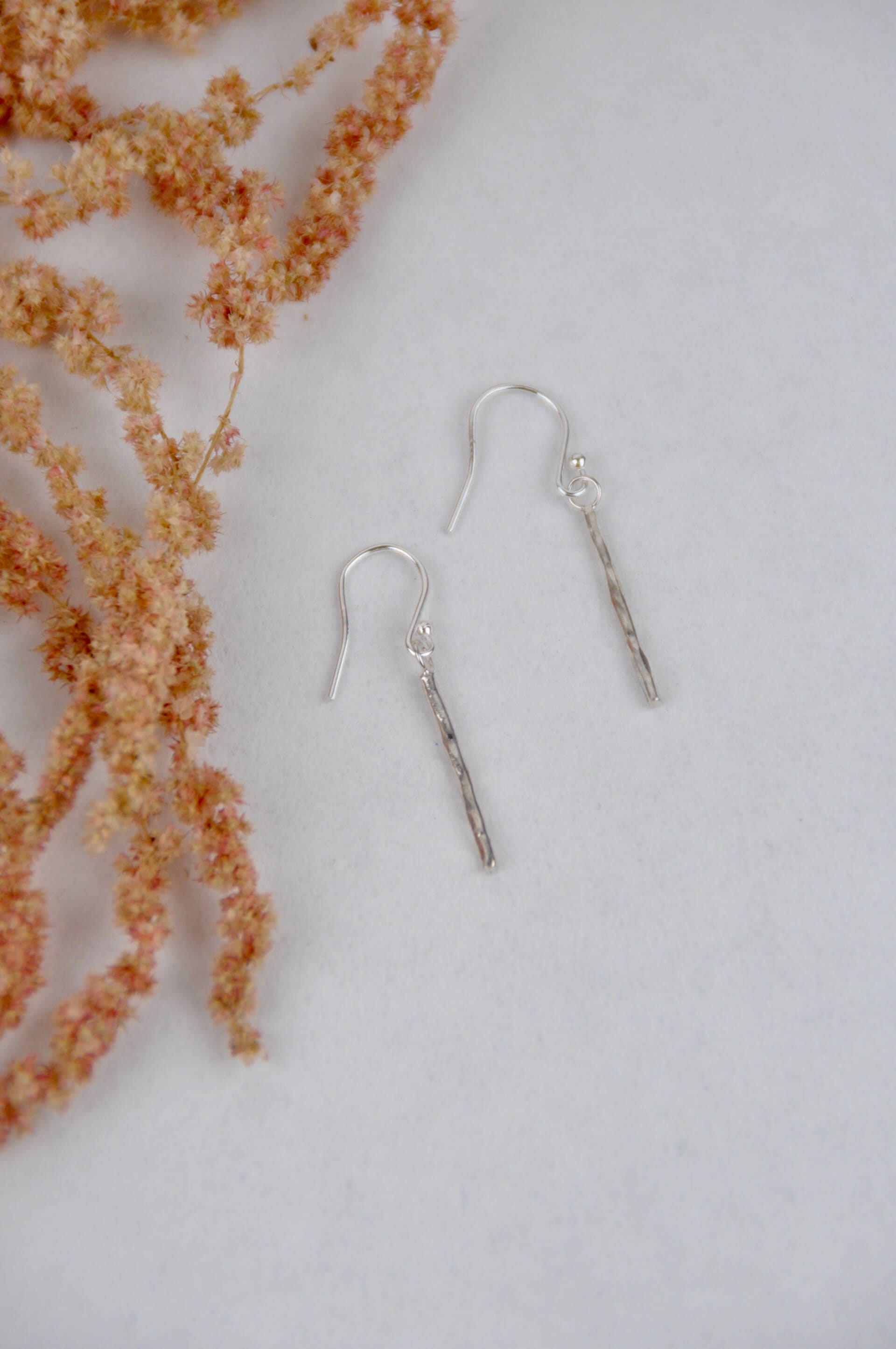 Earrings 'Hammered Strand' Earrings - Sterling Silver (three sizes) homeware shops bristol gift shops bristol Amelia Stone Jewellery