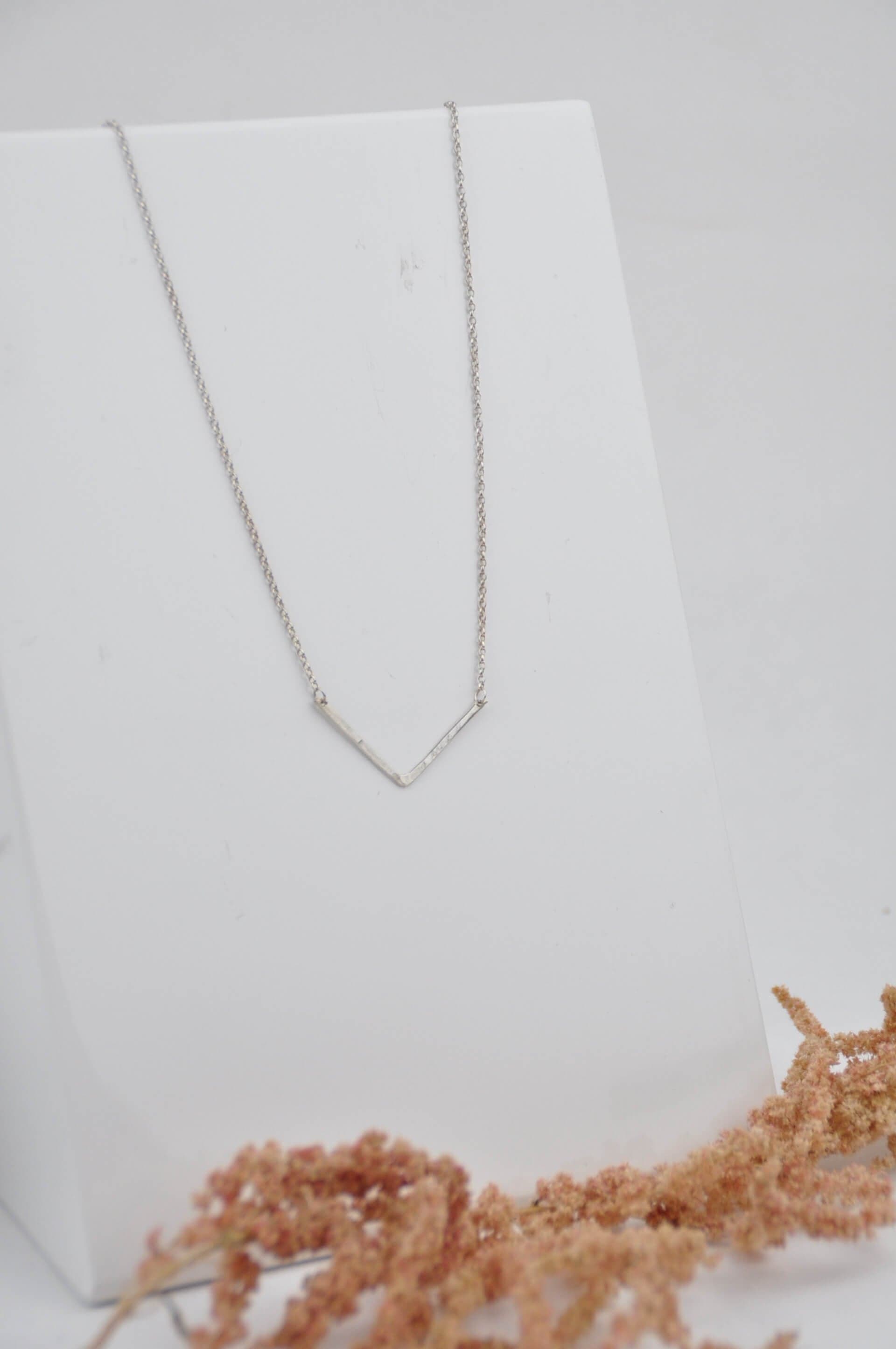 Necklace 'V' Necklace - Sterling Silver (various chain lengths) homeware shops bristol gift shops bristol Amelia Stone Jewellery