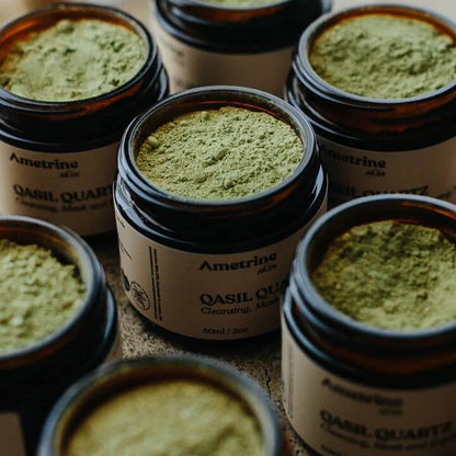 Qasil Quartz Cleansing Mask & Exfoliating Powder - 60ml homeware shops bristol gift shops bristol Ametrine Skin
