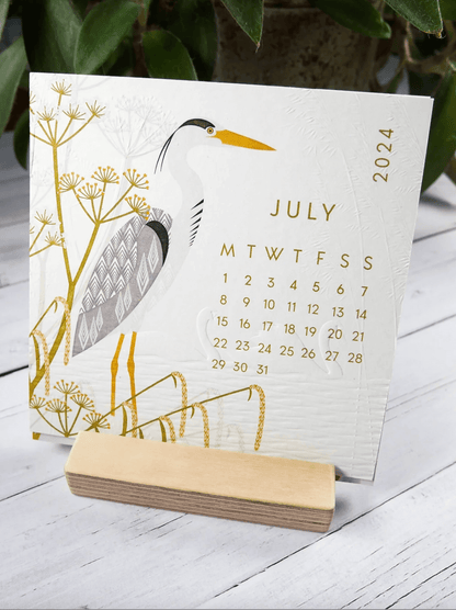 Calendar Desk Top Wildlife Calendar (With Stand) homeware shops bristol gift shops bristol Ash Leaf Printmaking