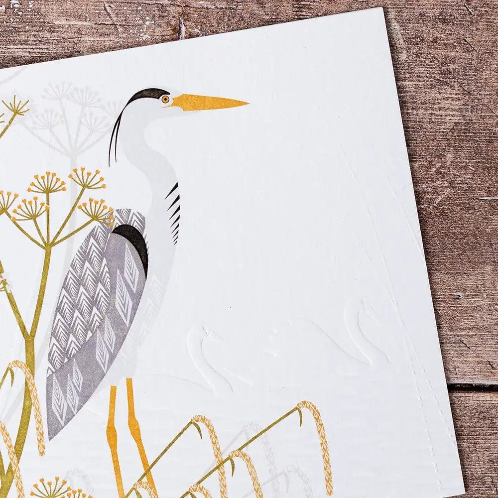 Greetings Card Heron Greeting Card homeware shops bristol gift shops bristol Ash Leaf Printmaking