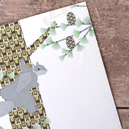 Squirrel Greetings Card Grey Squirrel (Embossed) Greeting Card homeware shops bristol gift shops bristol Ash Leaf Printmaking