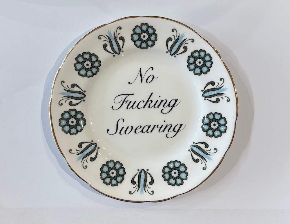 Ceramics C Decorative Wall Plate - No F*cking Swearing (various styles) homeware shops bristol gift shops bristol Beau & Badger