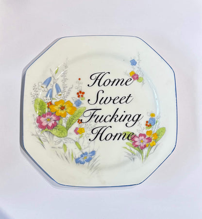 Ceramics D (Not Pictured) Decorative Wall Plate - Home Sweet F*cking Home (various styles) homeware shops bristol gift shops bristol Beau & Badger
