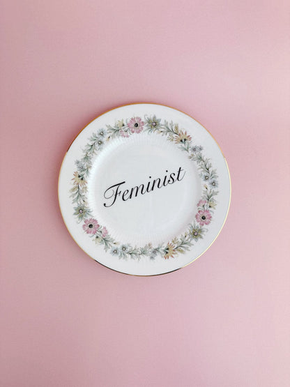 Ceramics #88 Decorative Wall Plate - Feminist (multiple designs) - *As Seen In The Guardian Gift Guide homeware shops bristol gift shops bristol Beau & Badger