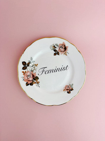 Ceramics #85 Decorative Wall Plate - Feminist (multiple designs) - *As Seen In The Guardian Gift Guide homeware shops bristol gift shops bristol Beau & Badger