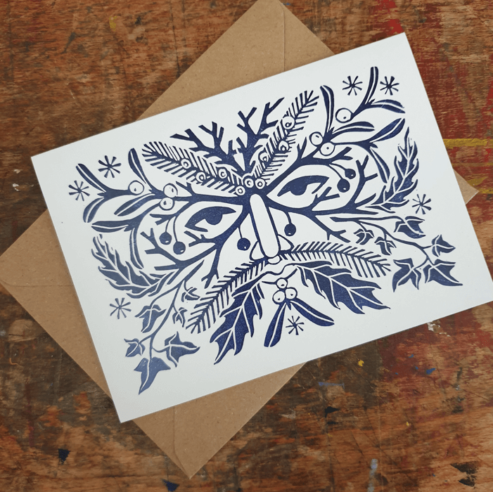 Greetings Card Old Man Winter Greetings Card homeware shops bristol gift shops bristol Becca Thorne Illustration