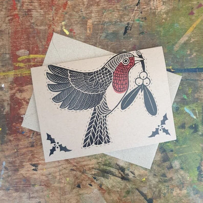 Greetings Card Robin Christmas Card homeware shops bristol gift shops bristol Becca Thorne Illustration