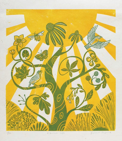 Print Prairie Life - Original Linocut homeware shops bristol gift shops bristol Becca Thorne Illustration