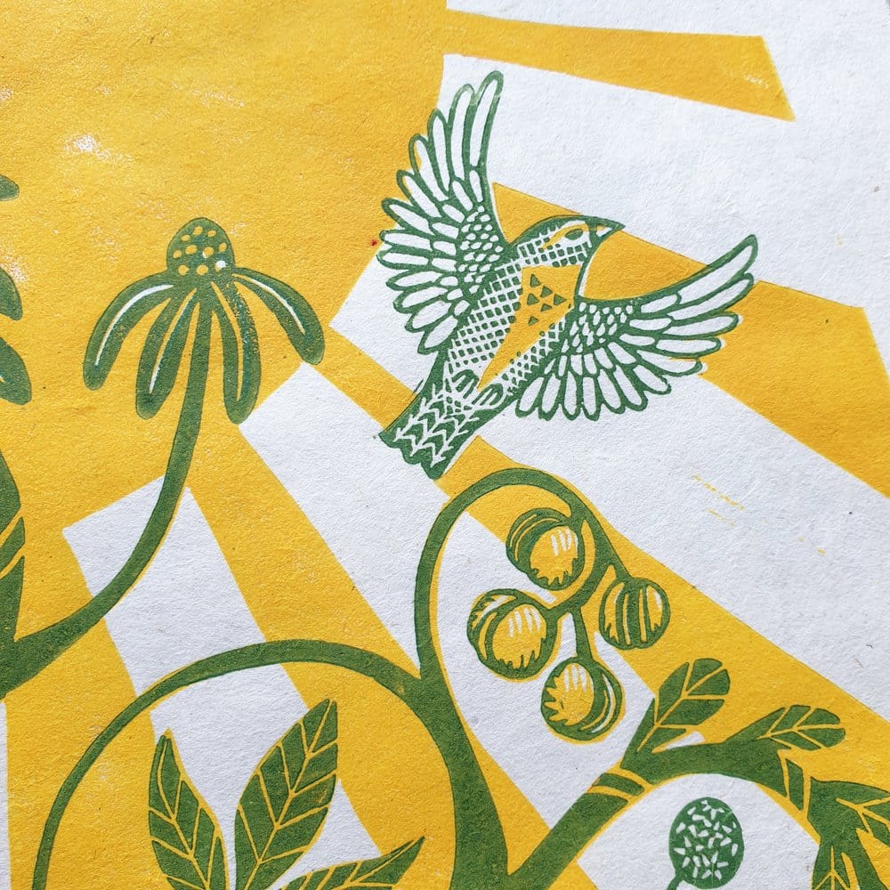 Print Prairie Life - Original Linocut homeware shops bristol gift shops bristol Becca Thorne Illustration