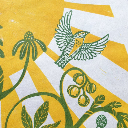 Print Prairie Life - Original Linocut homeware shops bristol gift shops bristol Becca Thorne Illustration