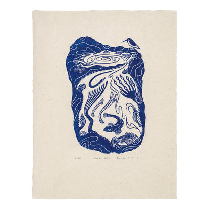 Print The Rock Pool Original Linocut Print homeware shops bristol gift shops bristol Becca Thorne Illustration