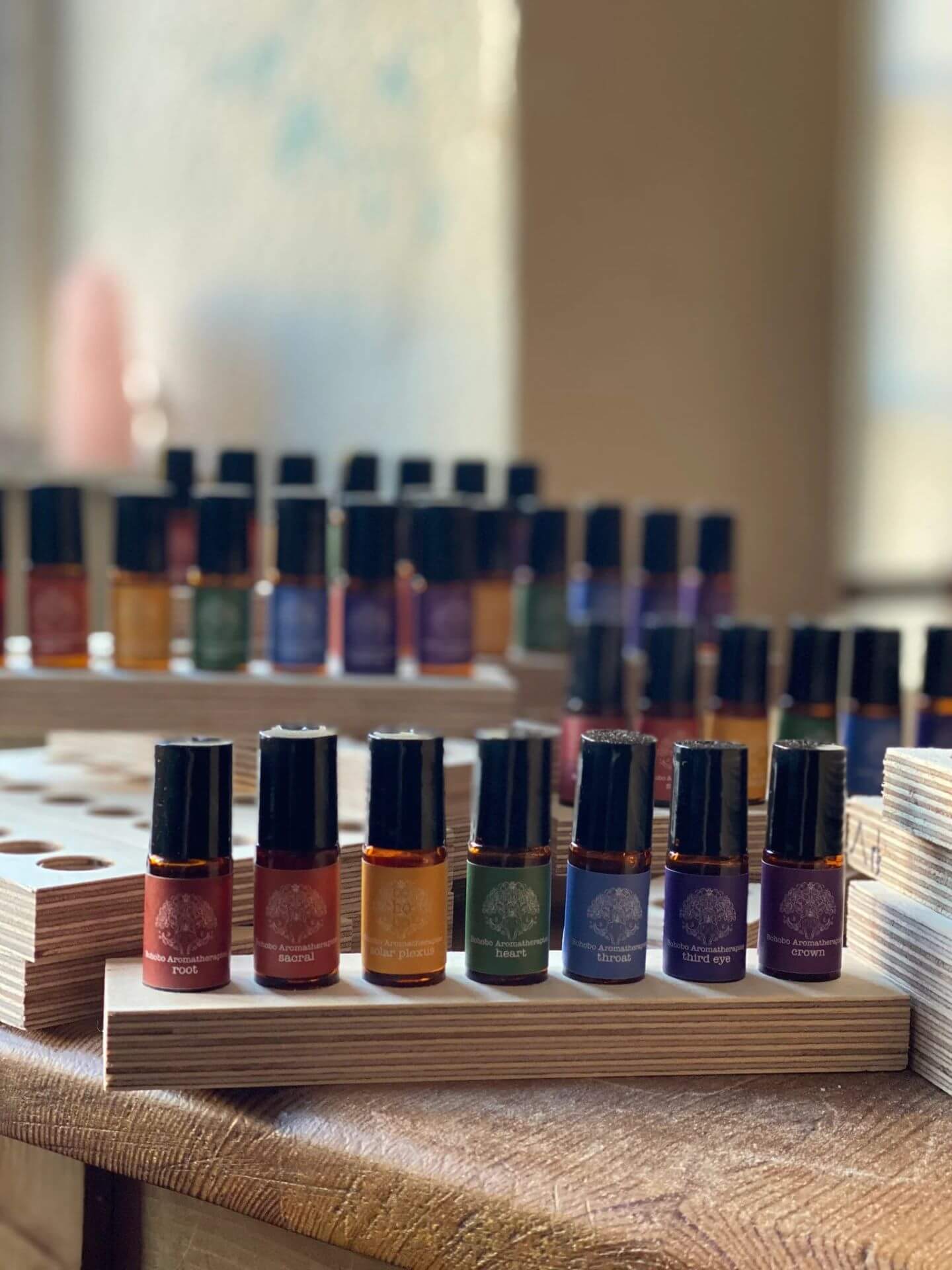 Chakra Balancing Set - Mini Rollers homeware shops bristol gift shops bristol Bohobo Aromatherapies