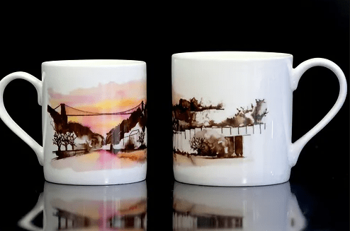 Mug Mug - Bristol Sunset Bone China Mug of Bristol Illustrations (various designs) homeware shops bristol gift shops bristol Carla James