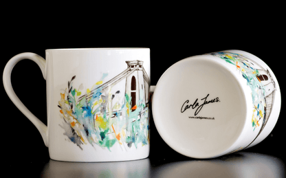 Mug Mug - Bristol Tropical Bridge - Green Bone China Mug of Bristol Illustrations (various designs) homeware shops bristol gift shops bristol Carla James