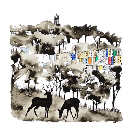 Print Print - Bristol Deer Giclee Print of Original Bristol Illustrations homeware shops bristol gift shops bristol Carla James