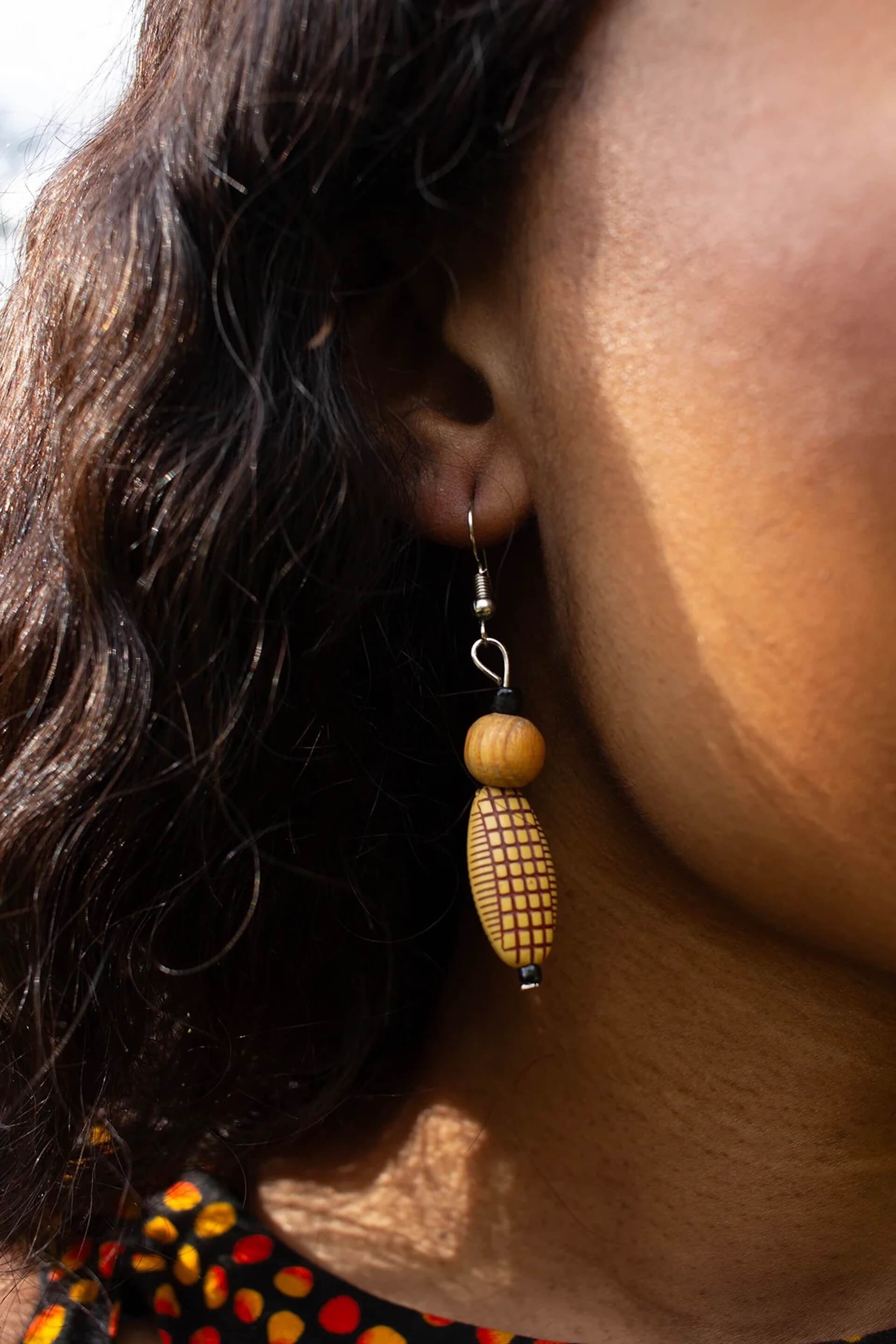 Wooden Earrings Beaded Wooden Earrings - 2 styles homeware shops bristol gift shops bristol Cultureville