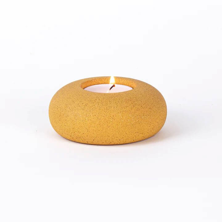 Candle Holder Ochre Pebble Tealight Holder - Various Colours homeware shops bristol gift shops bristol Desire North Design