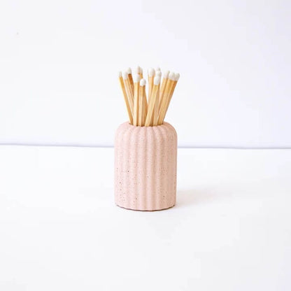 Matches Blush Ribbed Matchstick Holder homeware shops bristol gift shops bristol Desire North Design