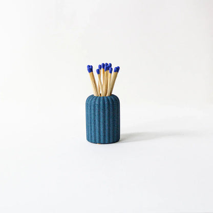Matches Navy Ribbed Matchstick Holder homeware shops bristol gift shops bristol Desire North Design