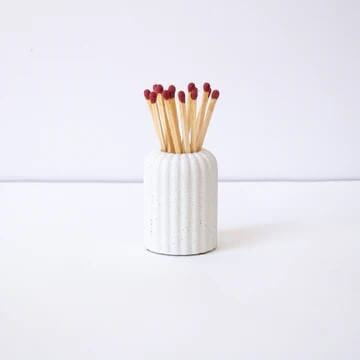 Matches White Ribbed Matchstick Holder homeware shops bristol gift shops bristol Desire North Design