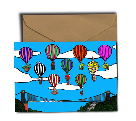 Greetings Card A6 Greeting Card Monster Bristol Balloon Greetings Card homeware shops bristol gift shops bristol Dixon Does Doodles