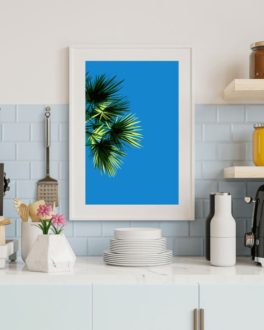 Prints Blue Palm Print (various sizes) homeware shops bristol gift shops bristol Do It Later Illustration