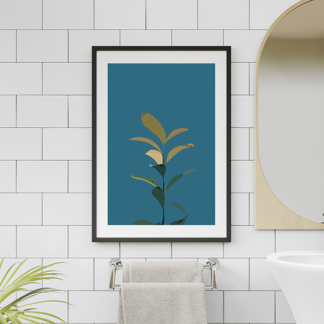 Prints Blue Plant Print (various sizes) homeware shops bristol gift shops bristol Do It Later Illustration