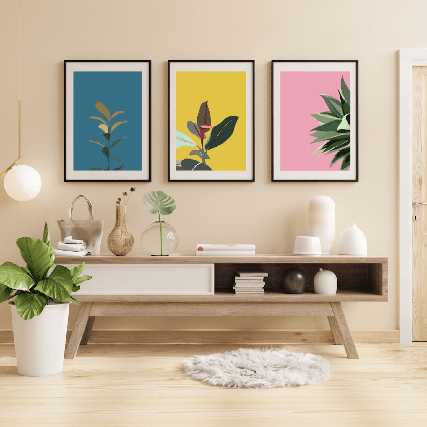 Prints Blue Plant Print (various sizes) homeware shops bristol gift shops bristol Do It Later Illustration