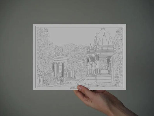 Print Arnos Vale Cemetery Print - A4 (various colours) homeware shops bristol gift shops bristol Ellie Rowe Design