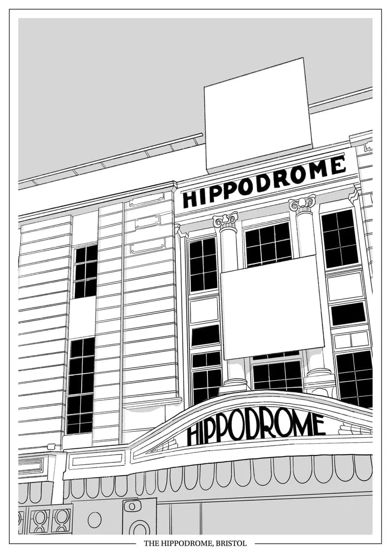 Print Black Hippodrome Print - A4 (various colours) homeware shops bristol gift shops bristol Ellie Rowe Design