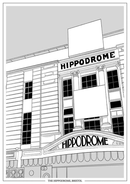 Print Black Hippodrome Print - A4 (various colours) homeware shops bristol gift shops bristol Ellie Rowe Design