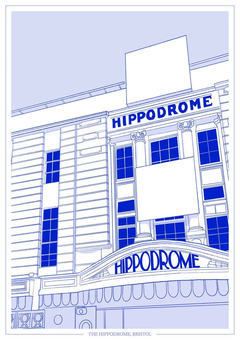 Print Blue Hippodrome Print - A4 (various colours) homeware shops bristol gift shops bristol Ellie Rowe Design