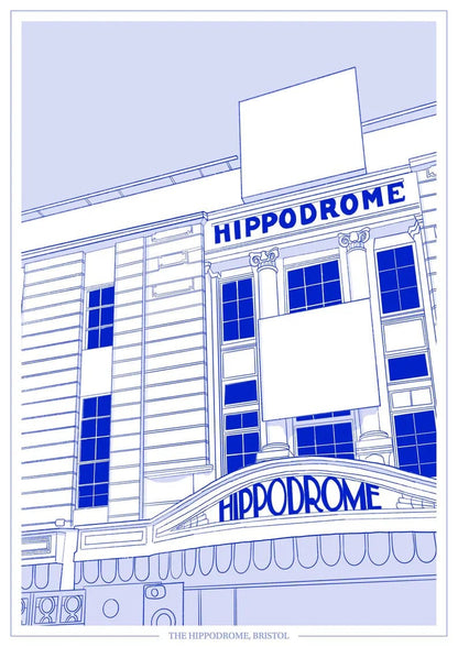 Print Blue Hippodrome Print - A4 (various colours) homeware shops bristol gift shops bristol Ellie Rowe Design