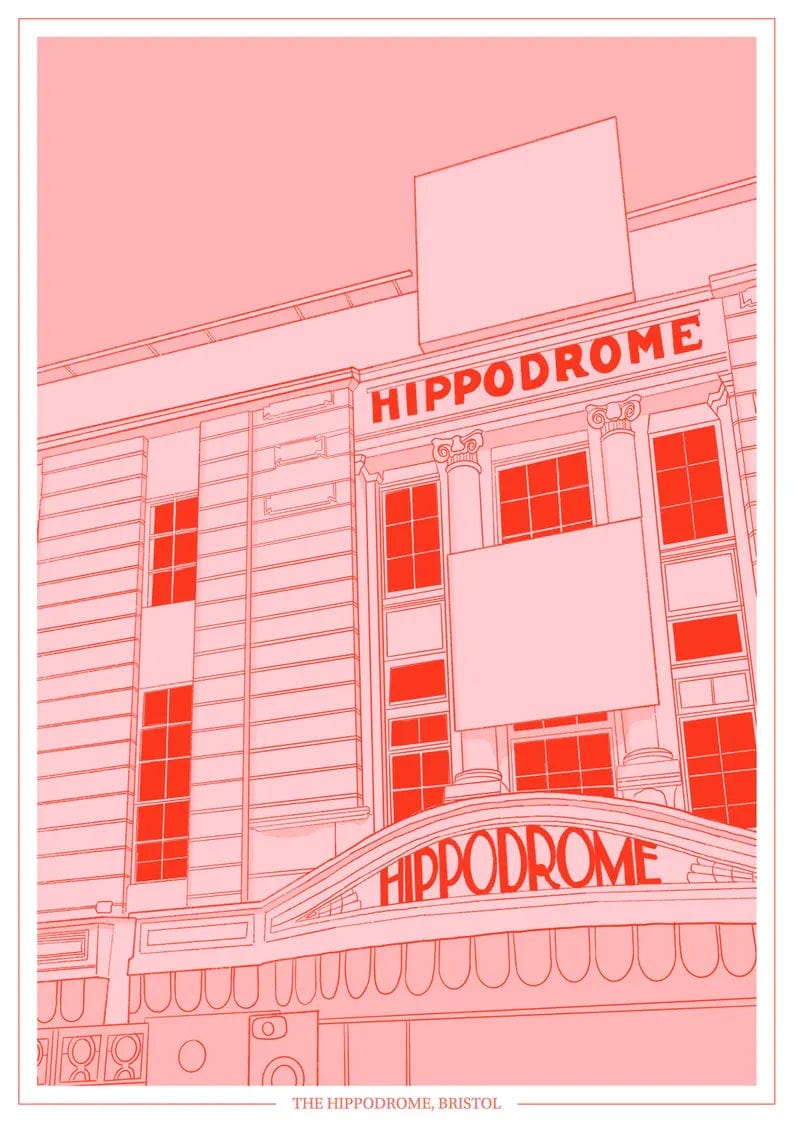 Print Pink Hippodrome Print - A4 (various colours) homeware shops bristol gift shops bristol Ellie Rowe Design