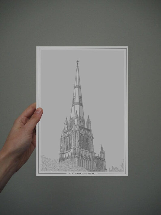 Print St Mary Redcliffe Print - A4 (various colours) homeware shops bristol gift shops bristol Ellie Rowe Design