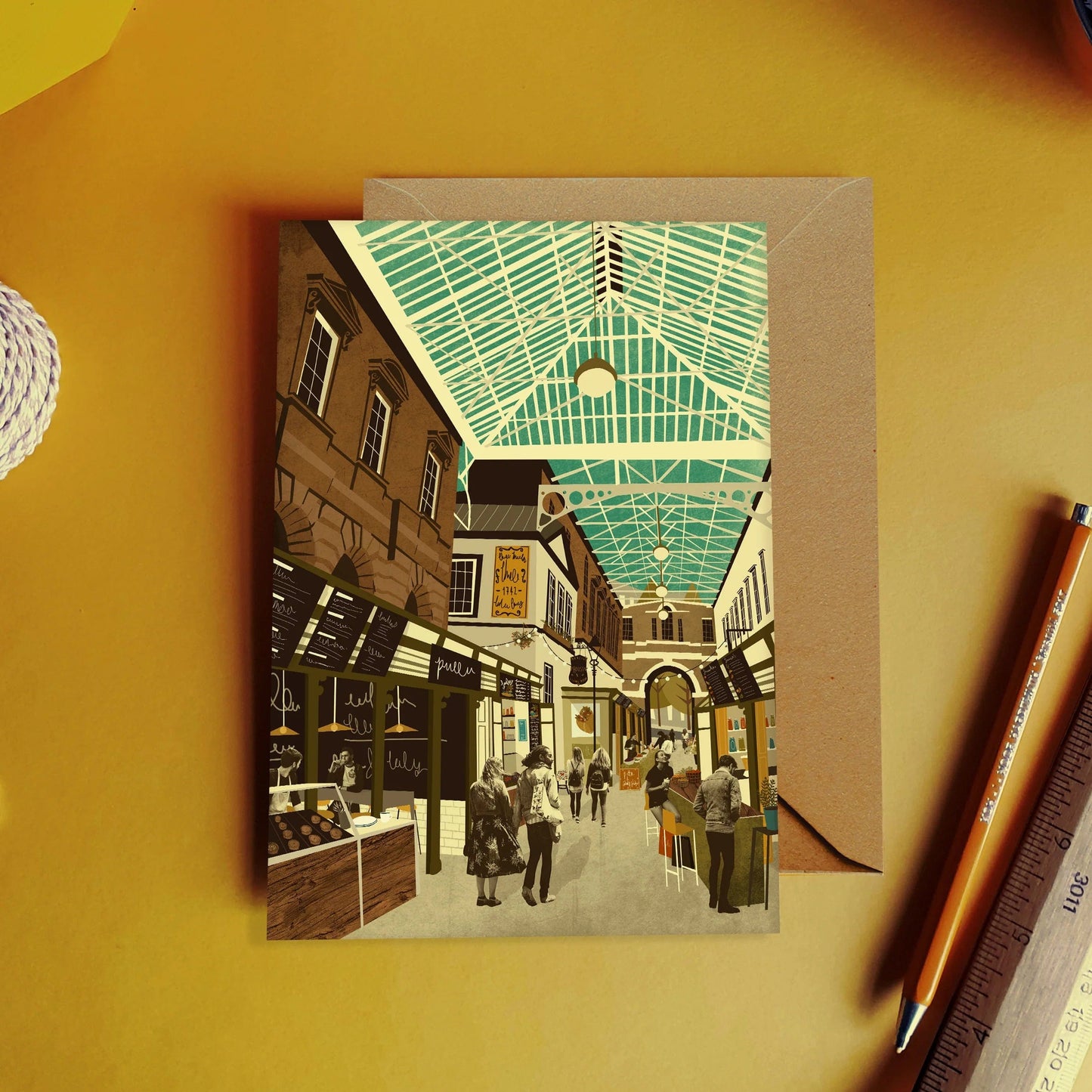 Greetings Card St Nicholas Market Greeting Card Bristol Scenes Greetings Card (various designs) homeware shops bristol gift shops bristol Emy Lou Holmes